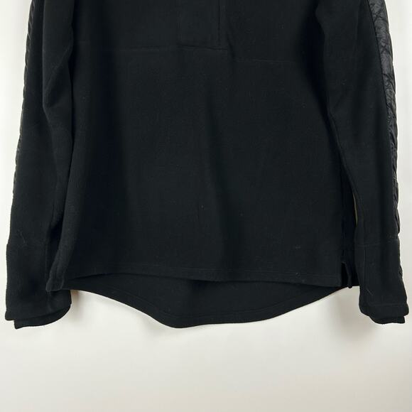 Athleta Vortex Half Zip Pullover Fleece Quilted Jacket Black Cozy Womens Size L - Picture 5 of 11